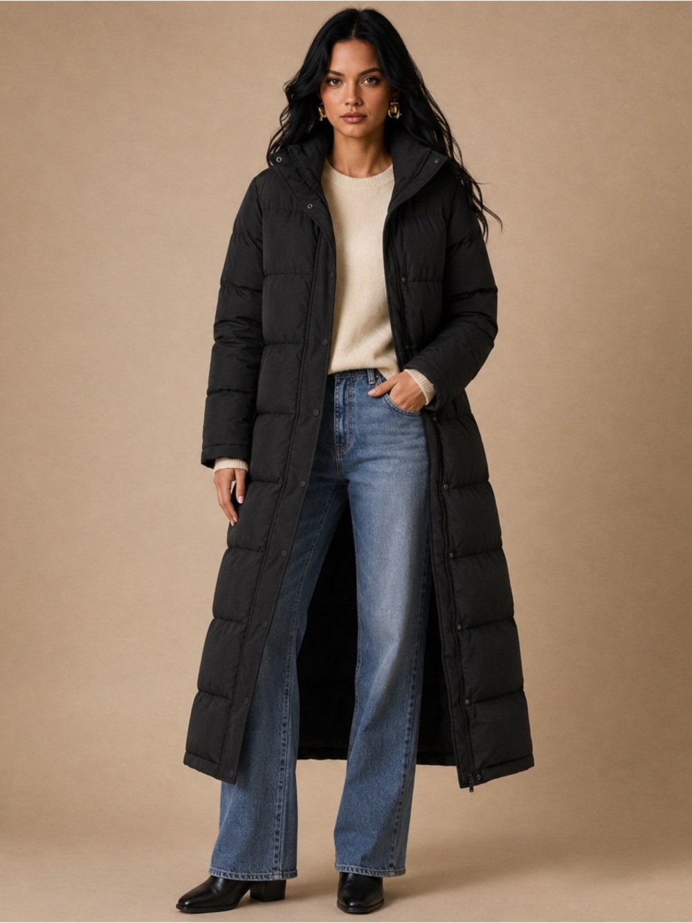Quince Responsible Down Long Puffer Jacket Black Small NWT RDS Certified Winter